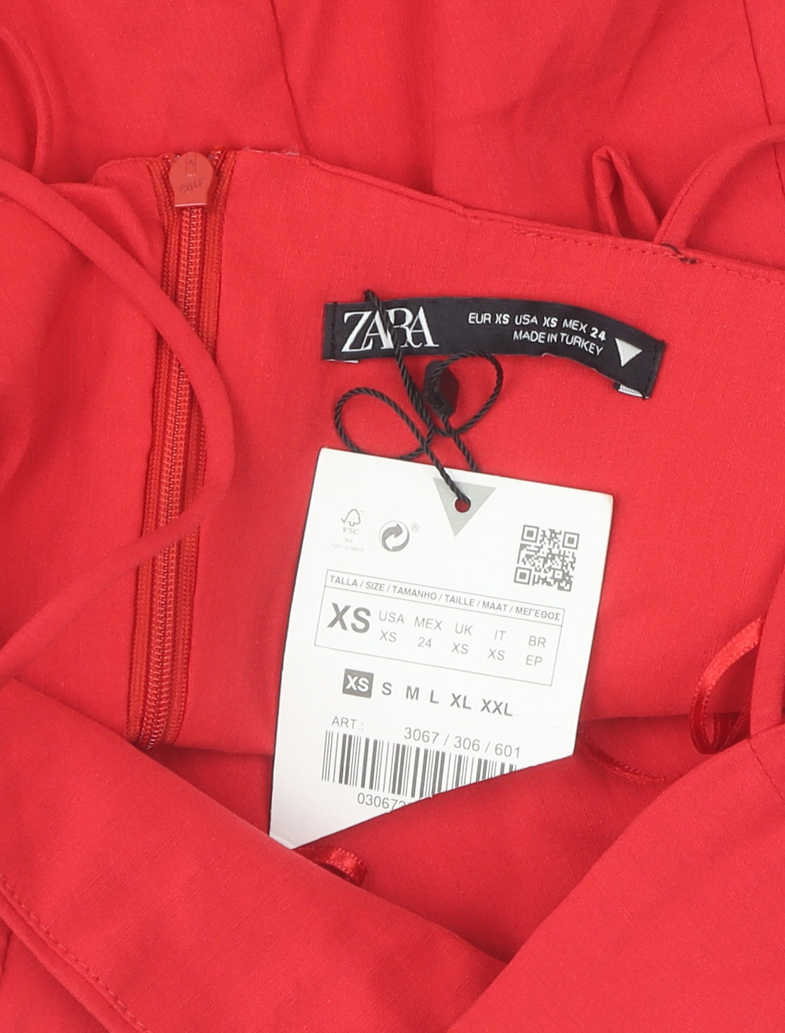 Zara Women's Red XS Slip Dress with Ruffles