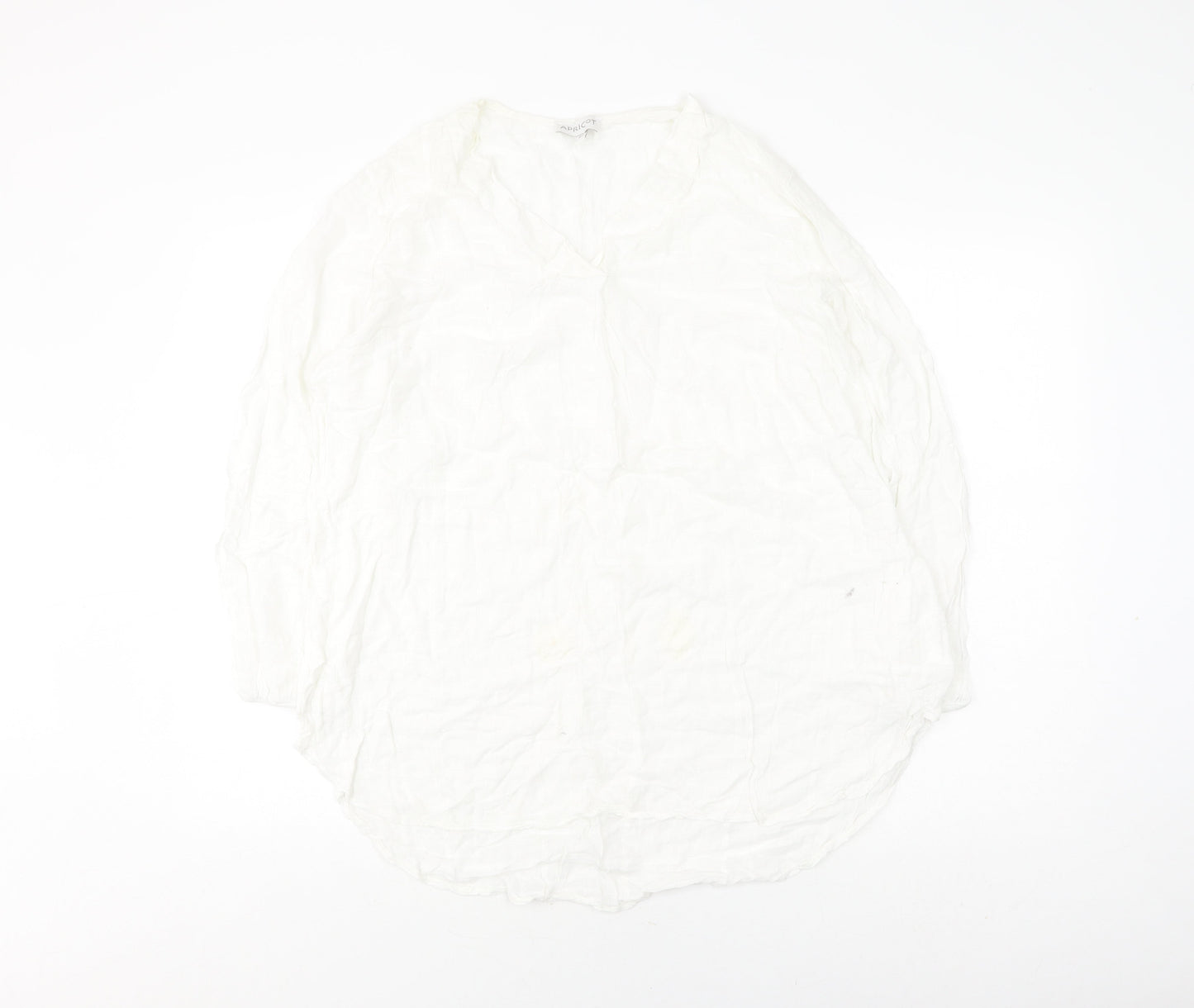 Apricot Women's White Cotton V-Neck Blouse Medium