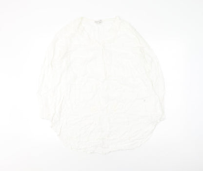 Apricot Women's White Cotton V-Neck Blouse Medium