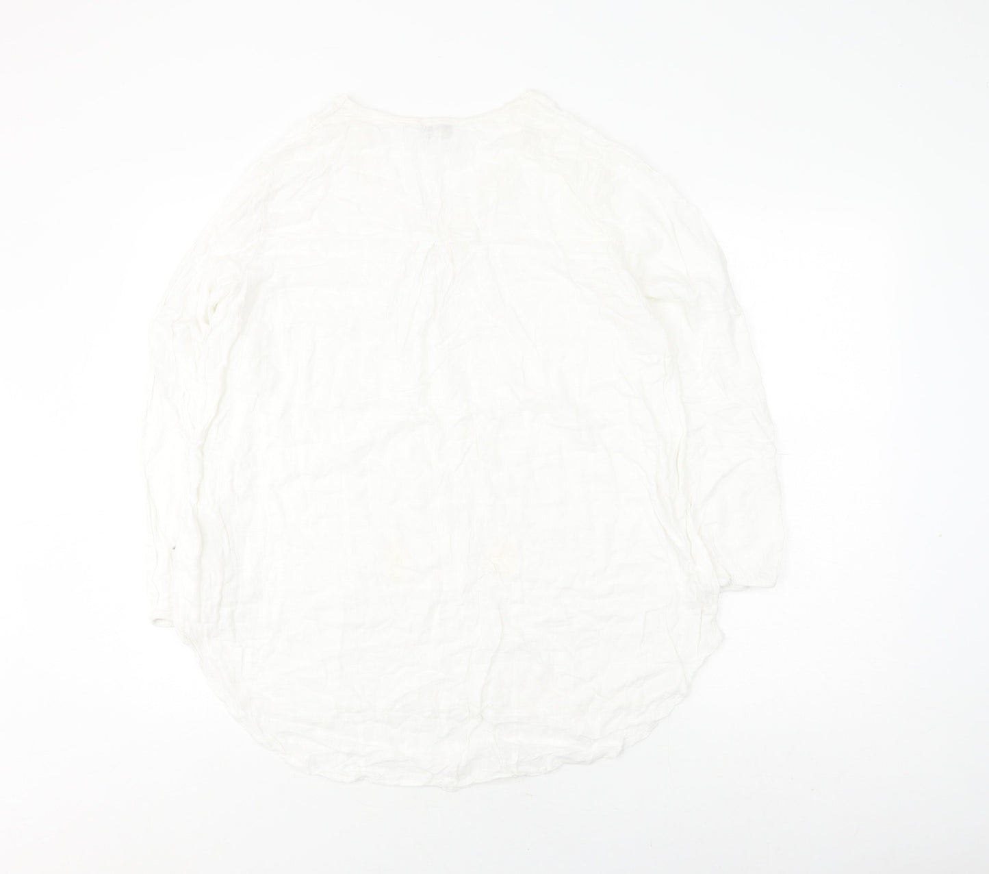 Apricot Women's White Cotton V-Neck Blouse Medium