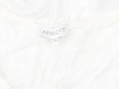Apricot Women's White Cotton V-Neck Blouse Medium