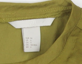 H&M Women's Green Sleeveless Blouse Size 6