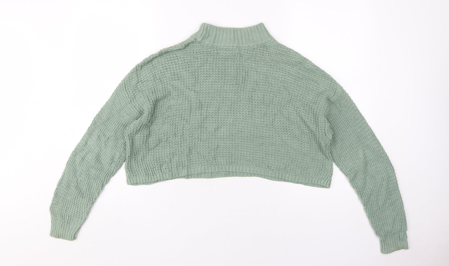 Hollister Women's Green Knit Pullover Jumper S