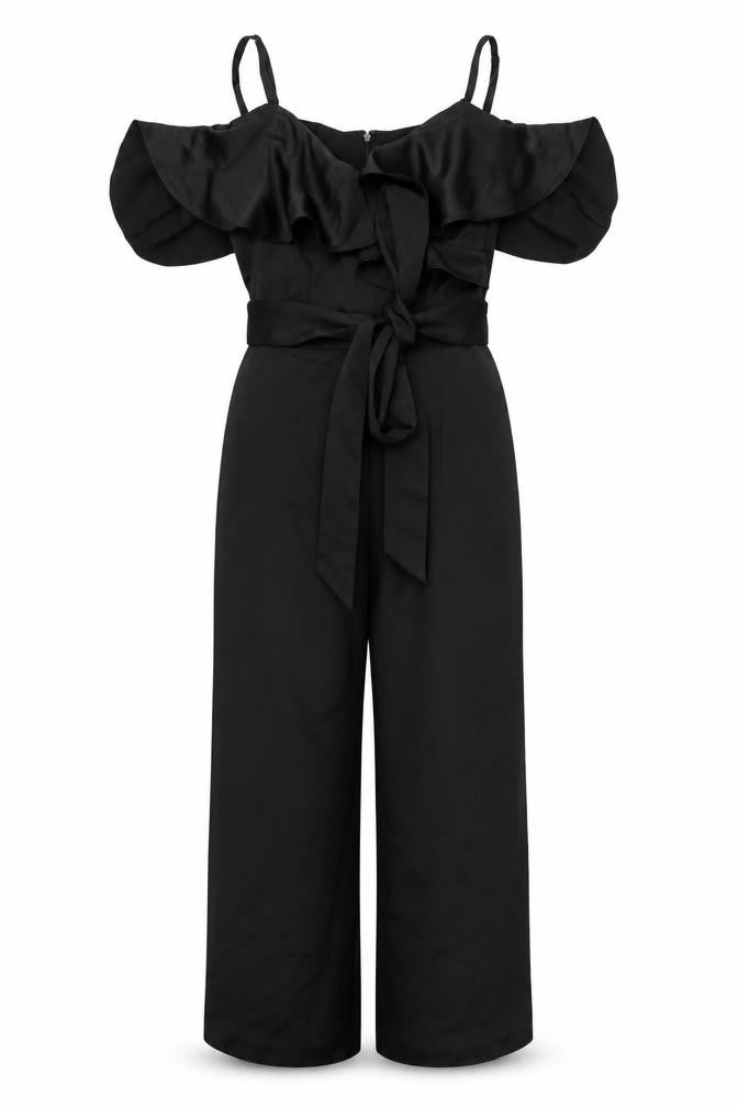 Very Women's Black Off Shoulder Jumpsuit Size 10