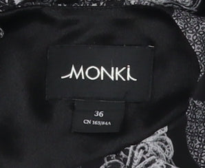 Monki Women's Black Geometric A-Line Midi Dress