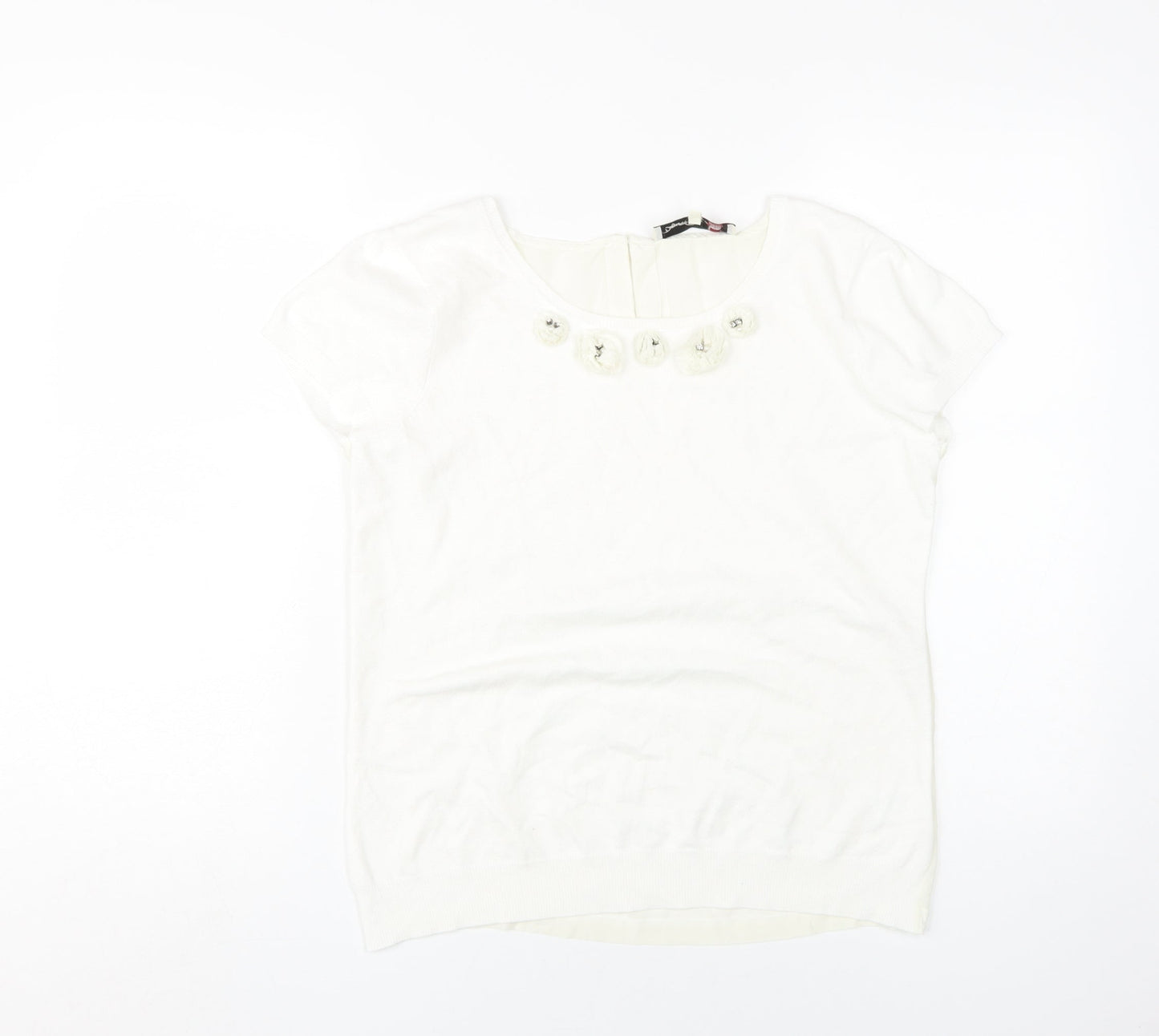 Damsel in a Dress White Top Women Size 10 Round Neck