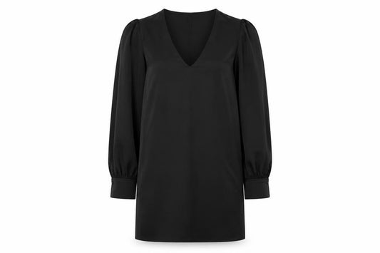 H&M Women's Black V-Neck Shift Dress Size 12