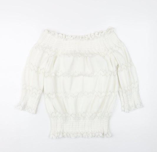 River Island Women's White Off Shoulder Blouse