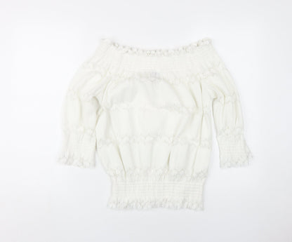 River Island Women's White Off Shoulder Blouse