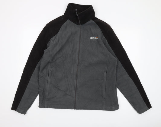 Regatta Men's Grey/Black Fleece Jacket Size M Casual