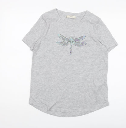Oasis Women's Grey XS Basic Crew Neck T-Shirt