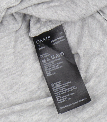 Oasis Women's Grey XS Basic Crew Neck T-Shirt