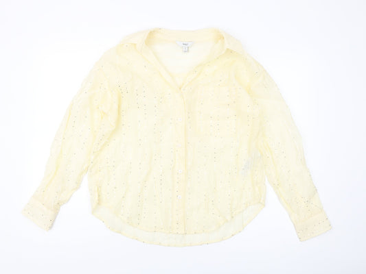 Marks and Spencer Women's Yellow Blouse - Size 10