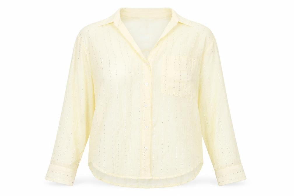 Marks and Spencer Women's Yellow Blouse - Size 10