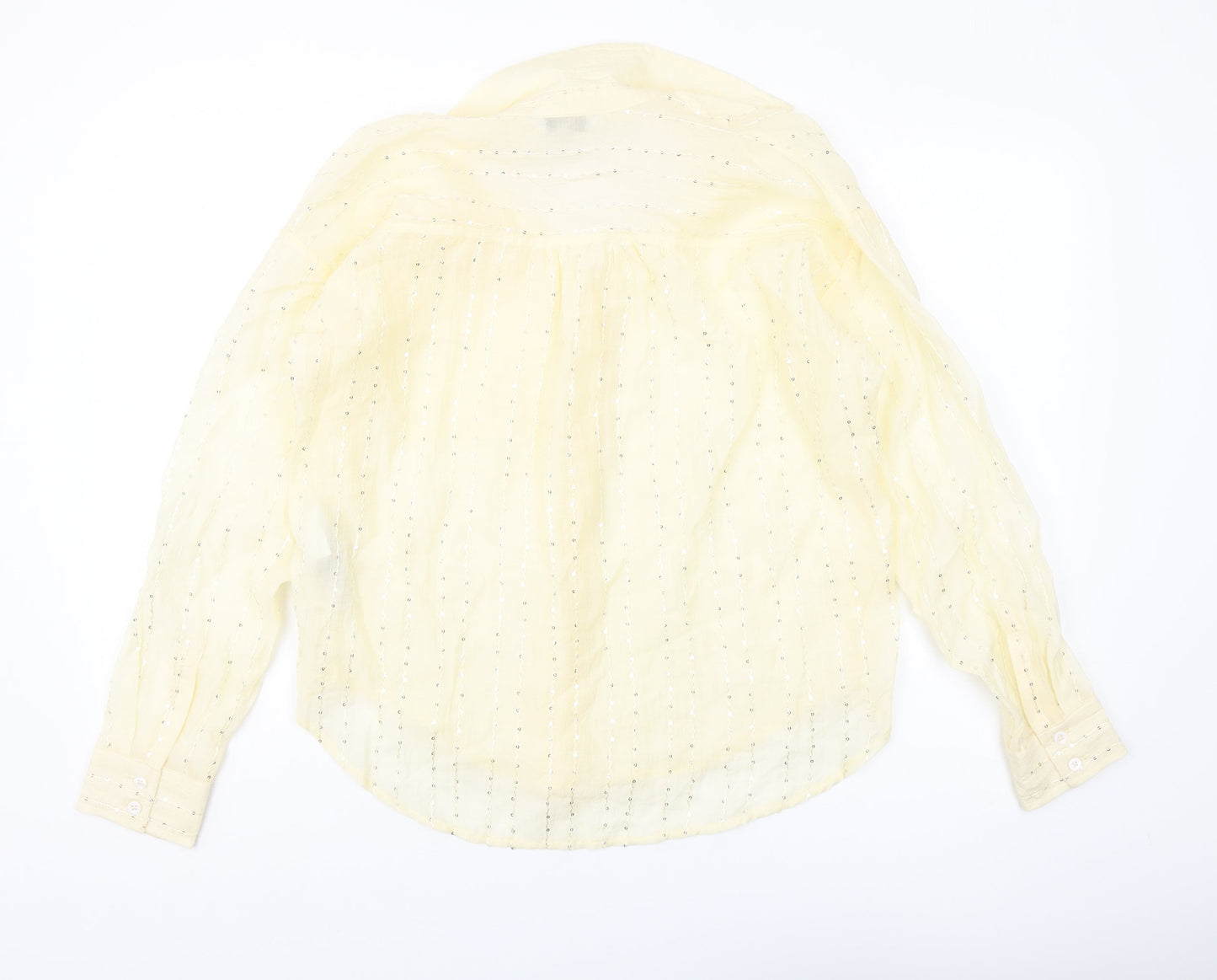Marks and Spencer Women's Yellow Blouse - Size 10