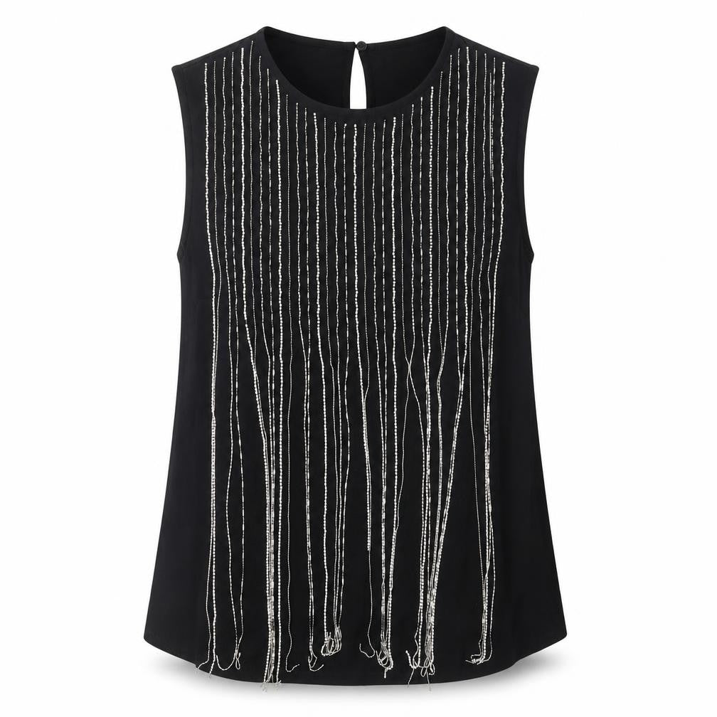 Marks & Spencer Women's Black Beaded Blouse Size 12