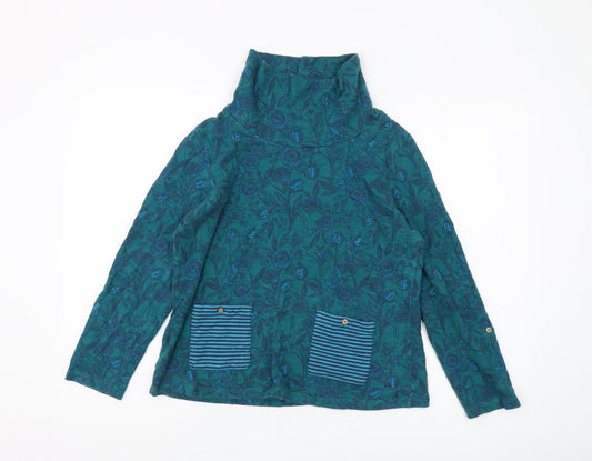 Maniamy Women's Green Floral Knit T-Shirt Size 12