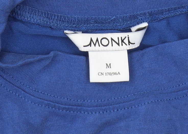 Monki Women's Blue High Neck Long Sleeve T-Shirt M