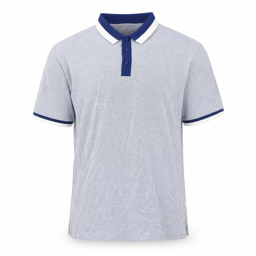 Marks & Spencer Men's Blue L Geometric Polo Shirt