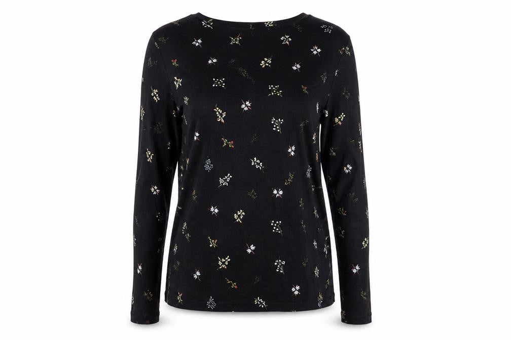 Marks & Spencer Black Embroidered Women's T-Shirt Size 10