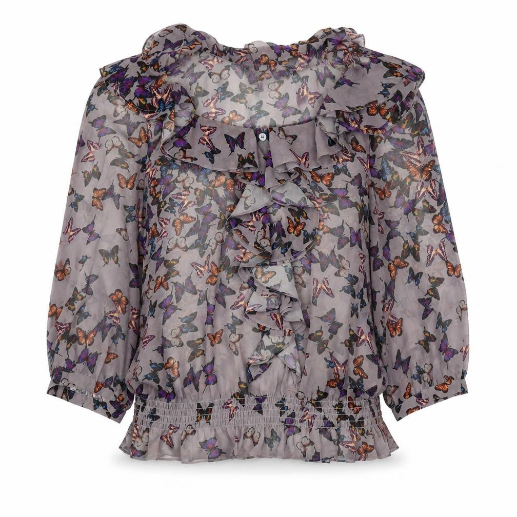 Ted Baker Women's Multicoloured Butterfly Blouse Size 6
