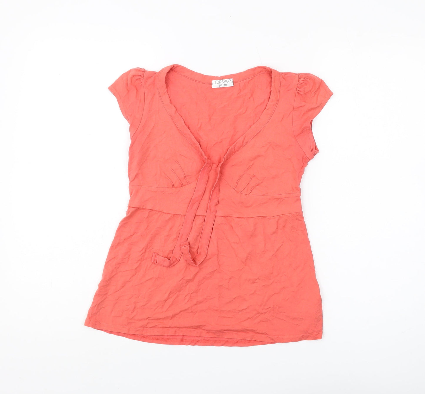 Topshop Women's Red Wrap Blouse Size 10 Petites
