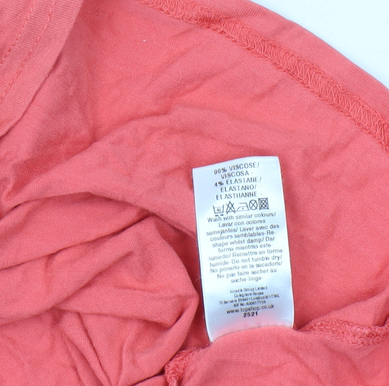 Topshop Women's Red Wrap Blouse Size 10 Petites