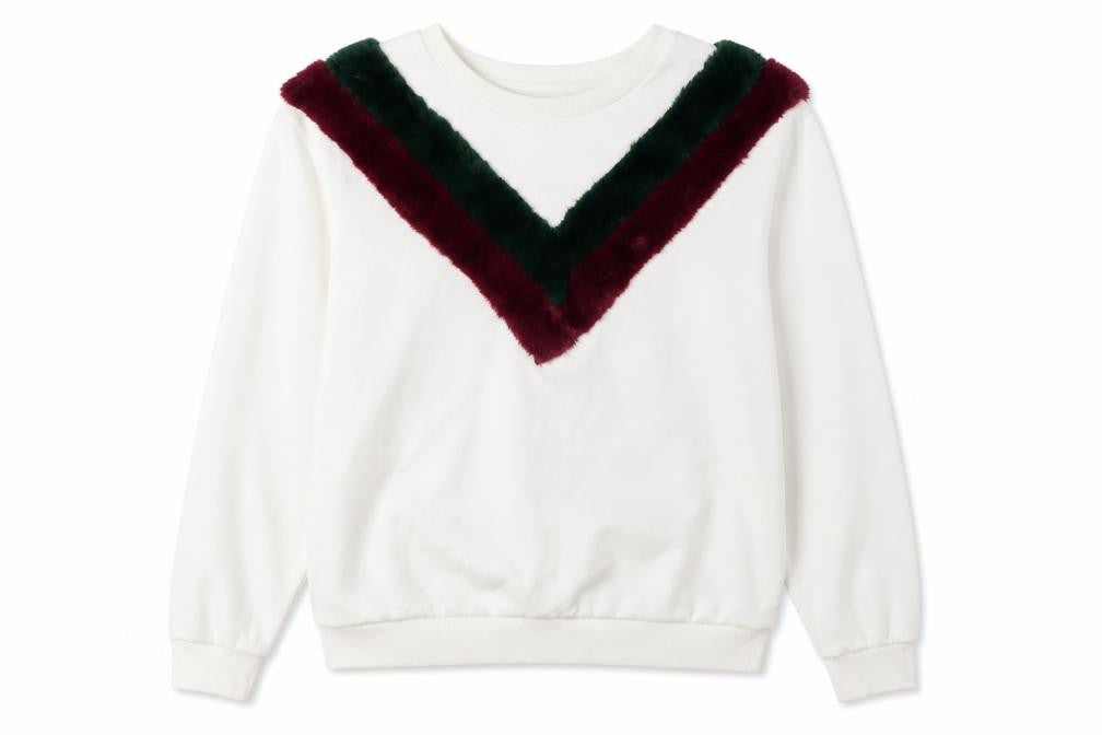 Mango Women's Ivory Pullover Sweatshirt L