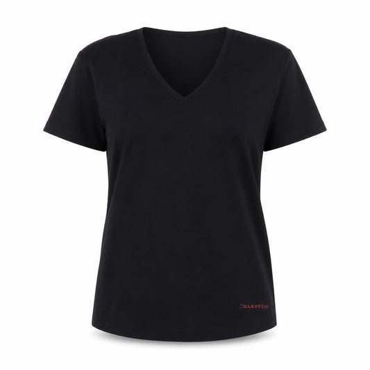 Champneys Womens Black V-Neck T-Shirt M Casual Wear