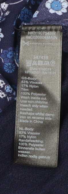 Monsoon Women's Blue Floral Pullover Jumper Size 20