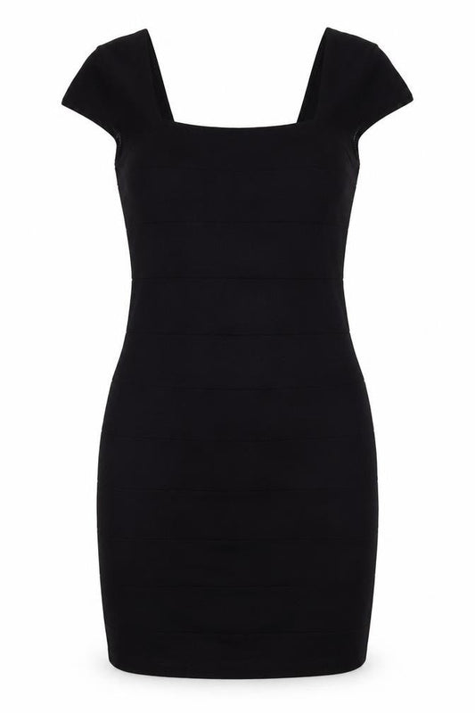H&M Women's Black Bodycon Mini Dress - Size 12