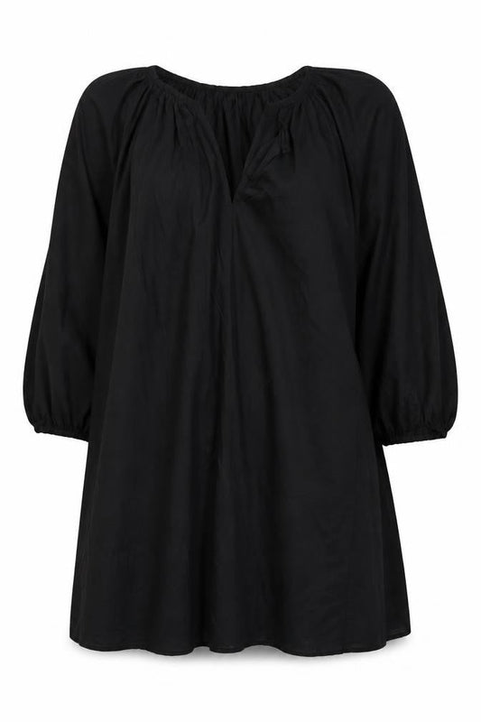 H&M Women's Black Cotton Long Sleeve Dress