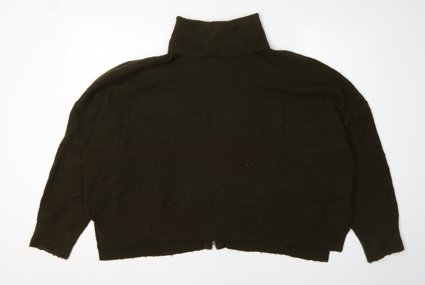 Topshop Women's Green Roll Neck Jumper UK 16