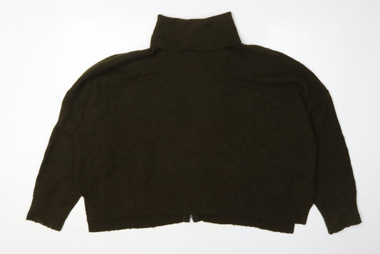 Topshop Women's Green Roll Neck Jumper UK 16