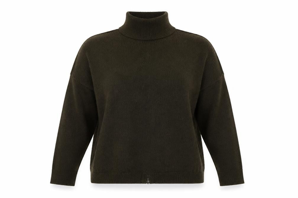 Topshop Women's Green Roll Neck Jumper UK 16