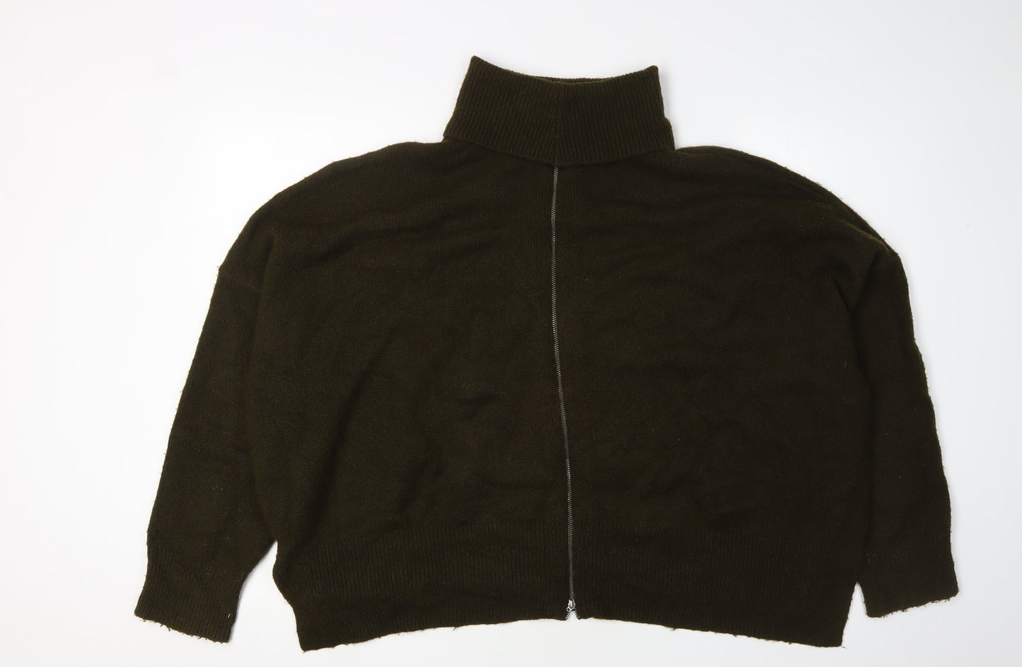 Topshop Women's Green Roll Neck Jumper UK 16