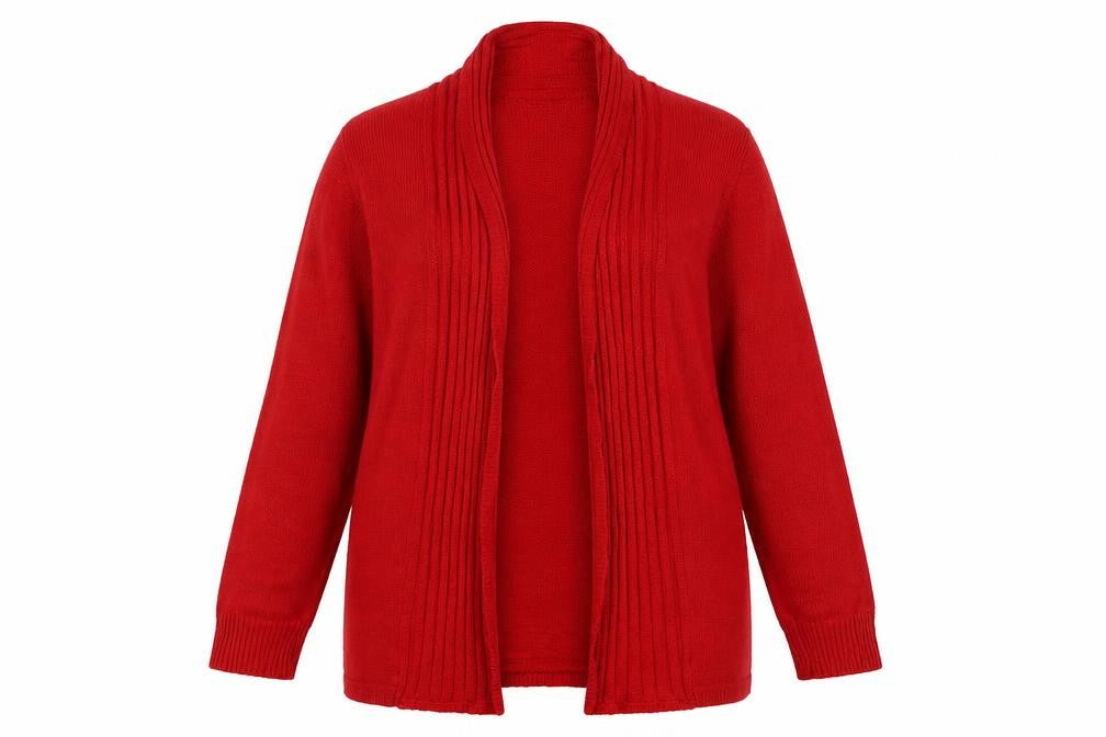 Isle Womens Plus Size Red Cardigan Jumper XL