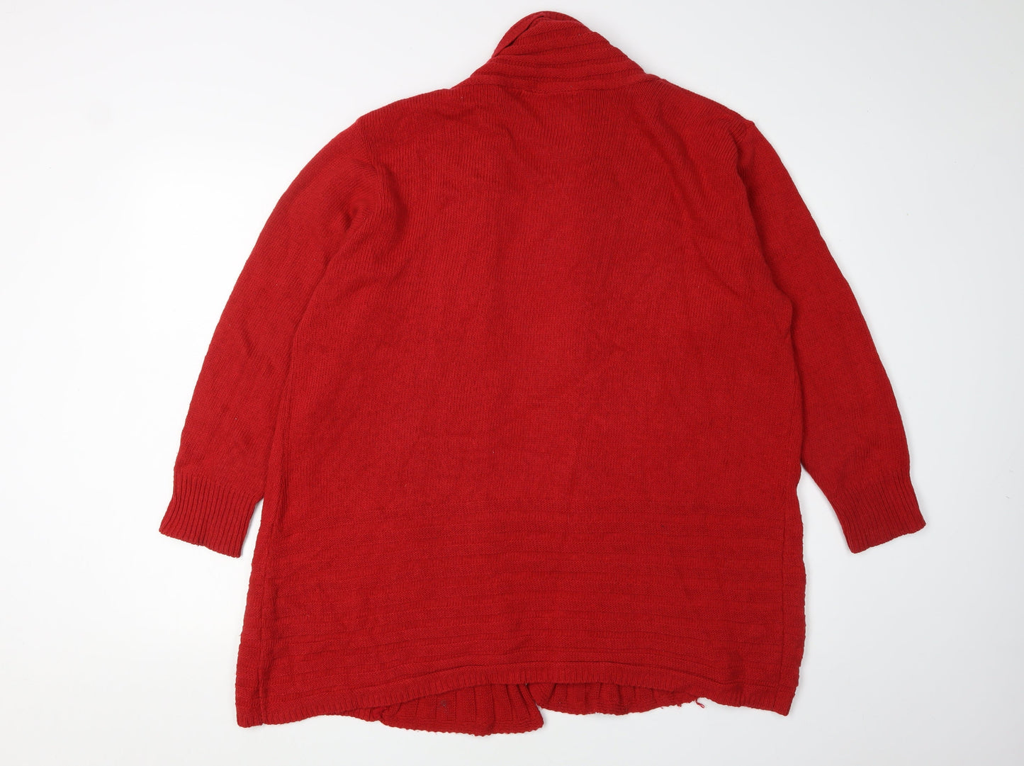 Isle Womens Plus Size Red Cardigan Jumper XL