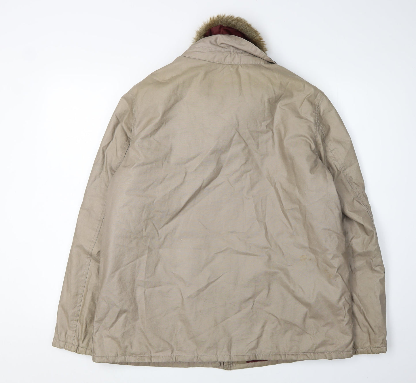 River Island Women's Beige Parka Coat Size 14 Casual