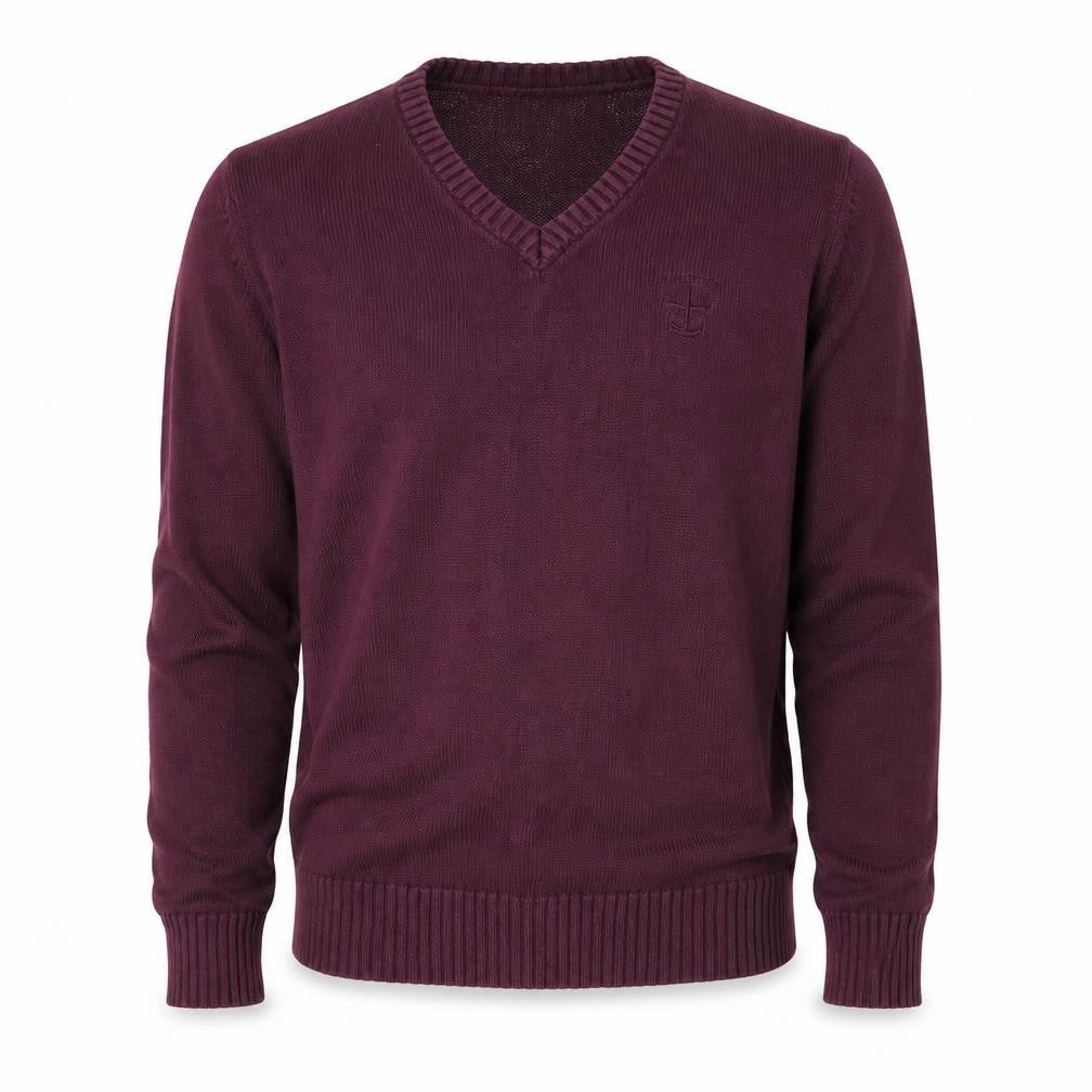 Firetrap Men's Purple Cotton V-Neck Pullover Jumper S