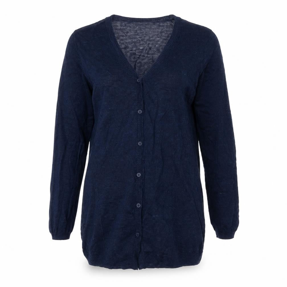 Laura Ashley Women's Blue V-Neck Cardigan Size 10