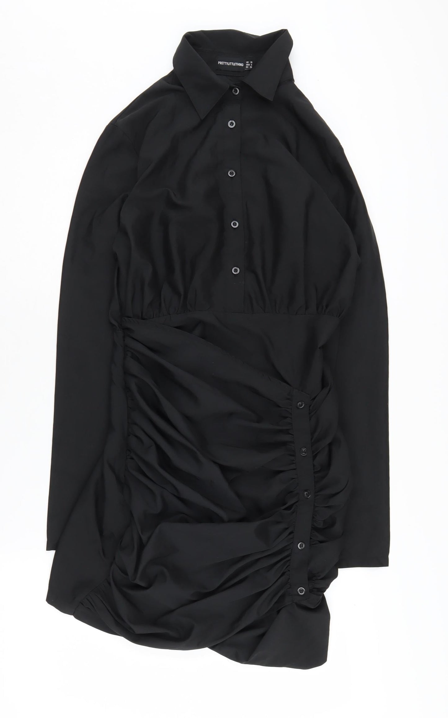 PrettyLittleThing Women’s Black Shirt Dress Size 10 Cocktail