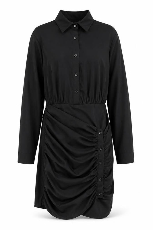 PRETTYLITTLETHING Women’s Black Shirt Dress Size 10 Cocktail