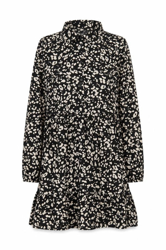 New Look Women's Black Animal Print Shift Dress Size 12