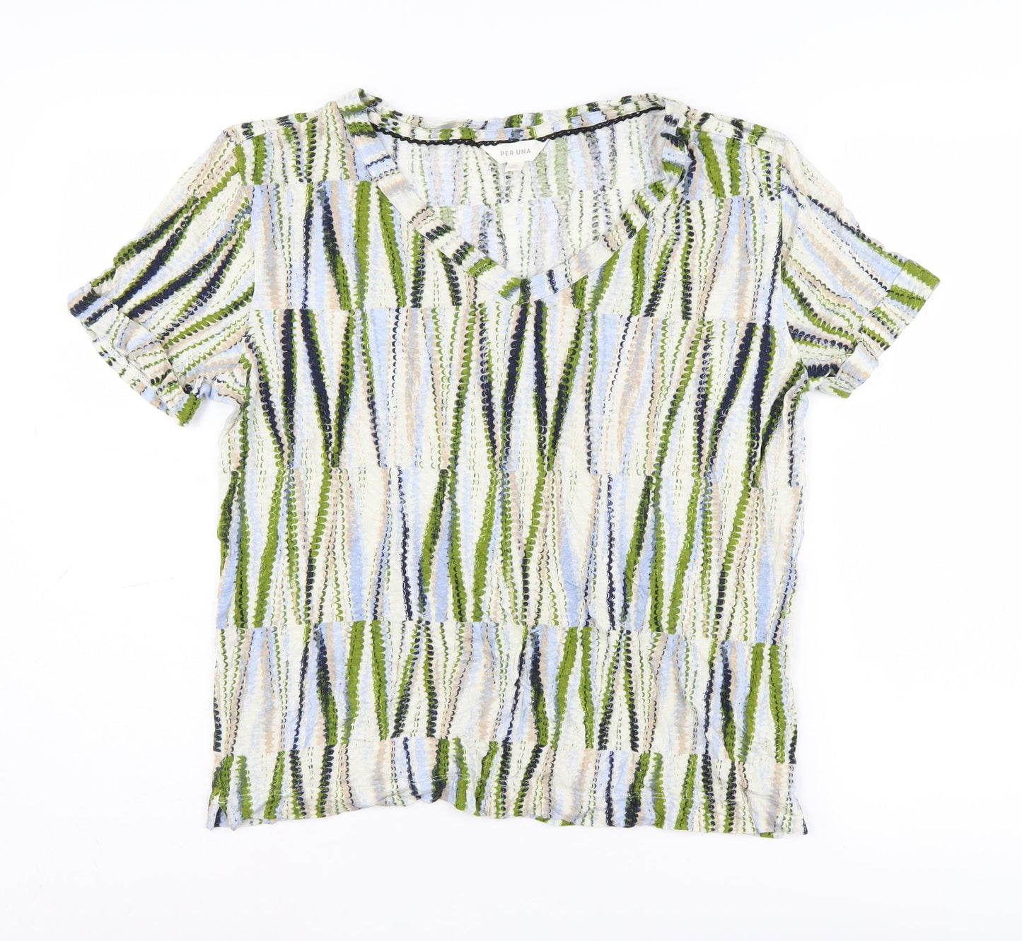 Marks and Spencer Women's Multicoloured V-Neck T-Shirt