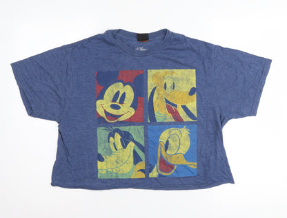 Preloved Disney Unisex Blue Classic Graphic T-Shirt in Large - Front