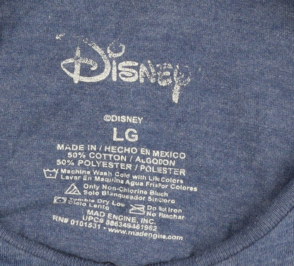 Preloved Disney Unisex Blue Classic Graphic T-Shirt in Large - Detail