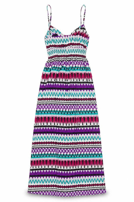 LOOK Women's Geometric Maxi Dress, Size 12, Multicoloured