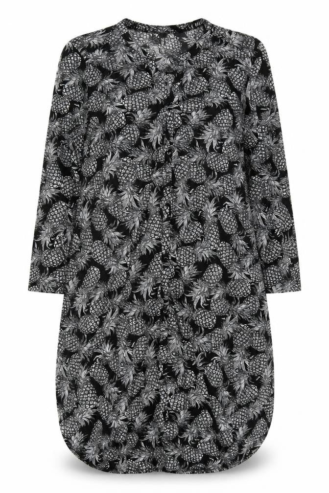 H&M Women's Black Pineapple Tunic Blouse M