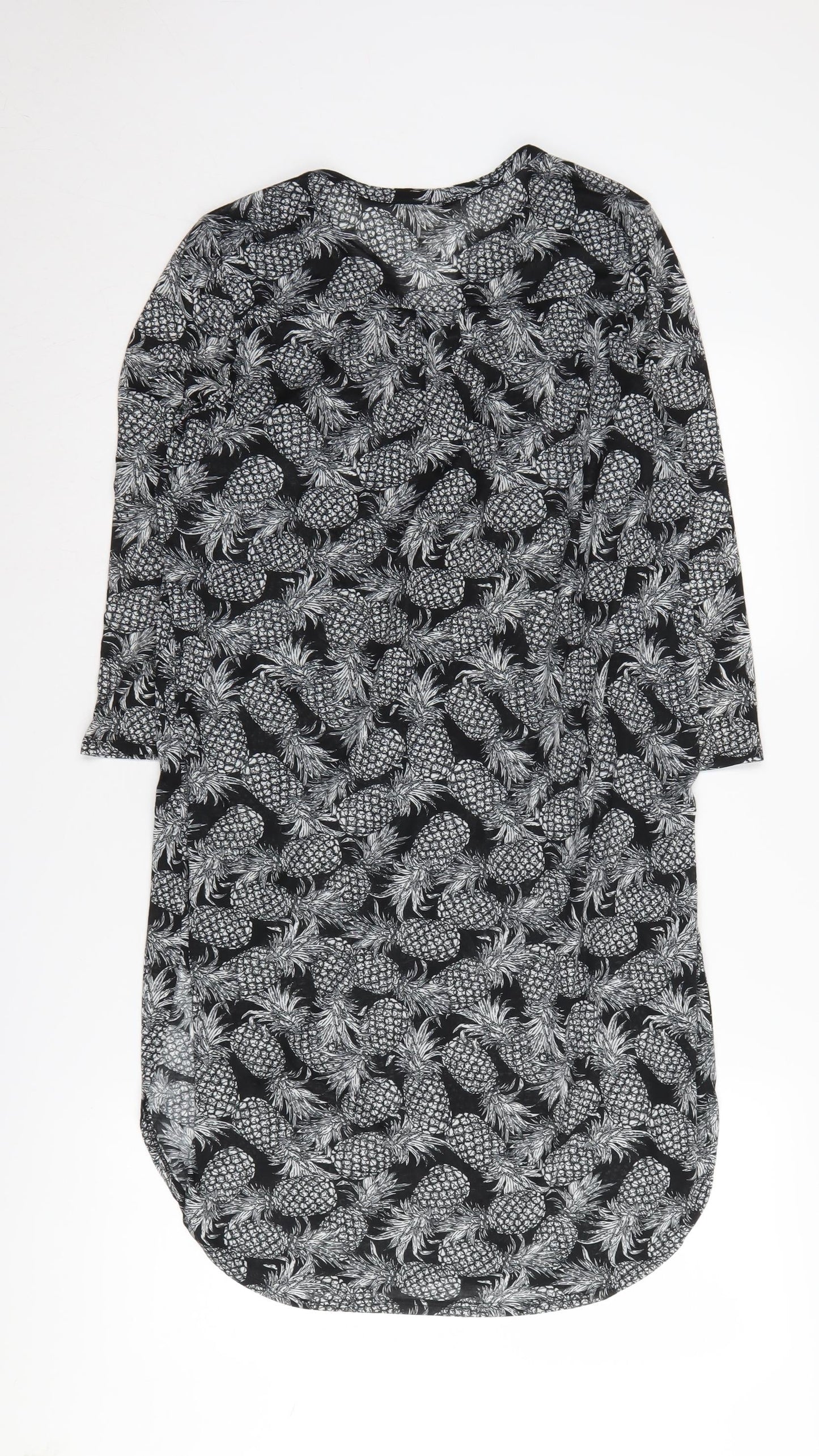 H&M Women's Black Pineapple Tunic Blouse M